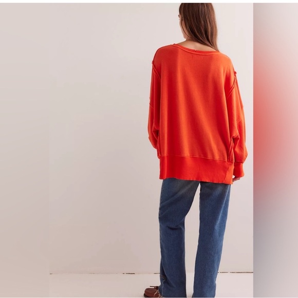 Free people Graphic  Camden sweatshirt. NwT. Red combo 14. - Picture 2 of 4